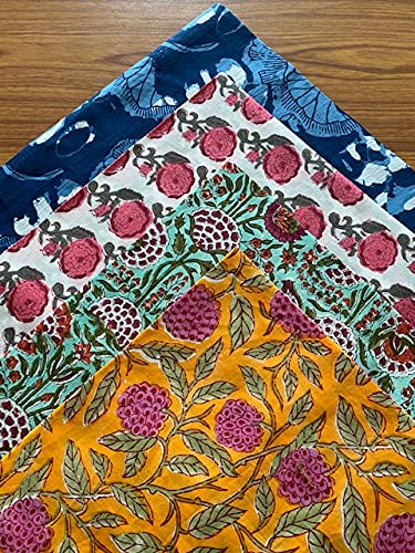 Napkins, Kitchen Towels, Table Decor, Table Linen, Cotton Napkins, Cloth Napkins, Set of 6, Size 20"x 20", Block Print Lunch, Dinner Napkins