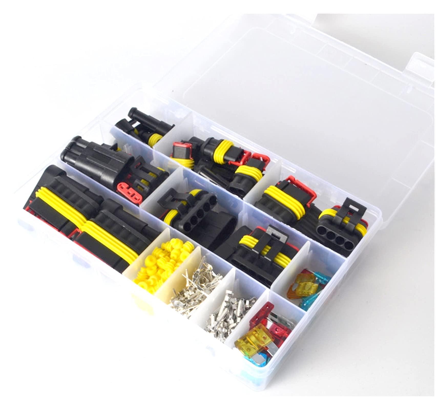 216 unids/Caja Conector de Cable automotriz Impermeable 1-6P con Fusible Equipo eléctrico Hembra Macho AMP Super Seal