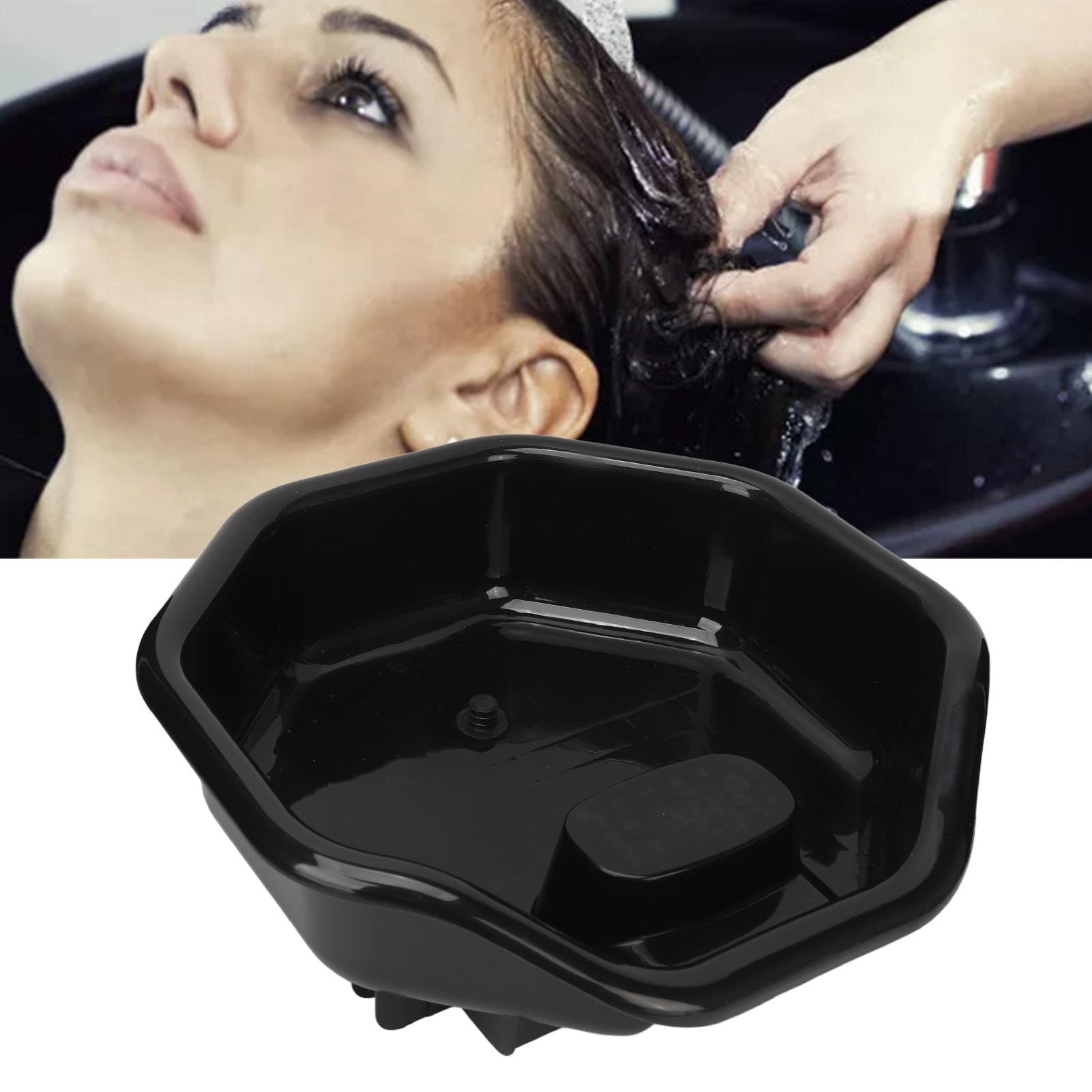 Haarwaschbecken, Shampoo-Schüssel, 5 Stück, ergonomische Kopfstütze, tragbar, leicht, für Salon, Spa, Zuhause, Haarpflege, Behandlung, Kunststoff, Gummi