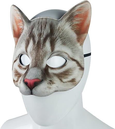 Miniatura 4 de Aiffort 1 máscara de gato realista de Halloween, máscara de gato para Halloween, Navidad, Pascua, accesorio de fiesta de disfraces