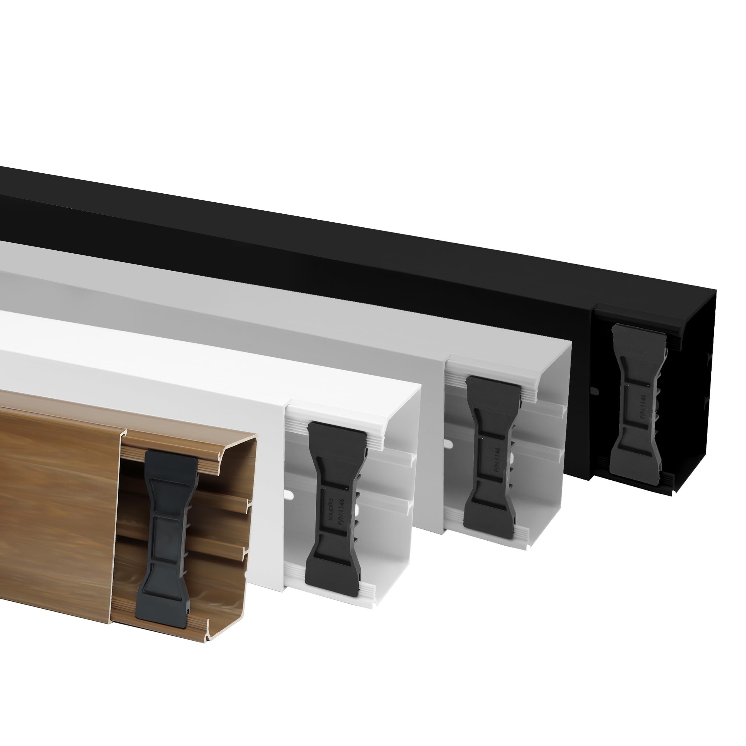 10m KOMIB Kabelkanal/Kabelkanäle/Kabelführung - Verschiedene Größen und Farben - Schraubbar - 5 x 2m Stangen - (Reinweiß (RAL 9010), 110 x 60 mm)