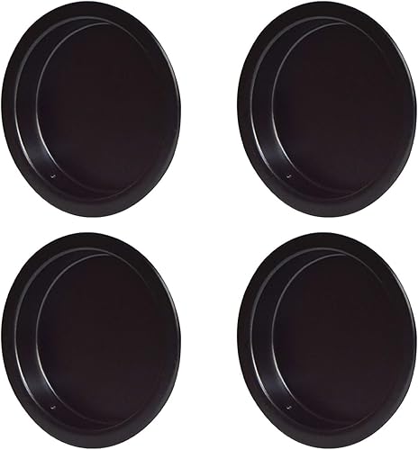 4 tiradores de dedo negros para puerta de armario de 1-3/4 pulgadas, tiradores circulares de puerta corredera fácil de poner, no necesitan clavos,