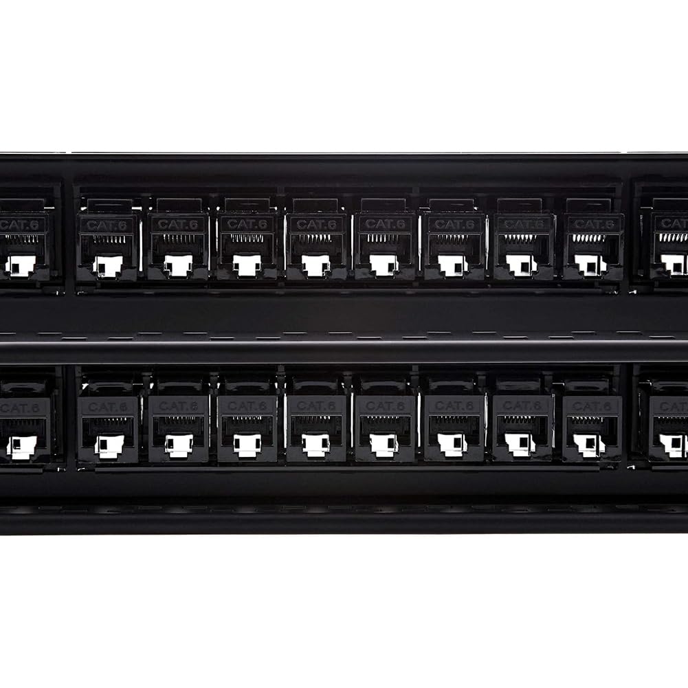 Adaptateur de Câble Réseau RJ45 48 Ports Rack Panneau de Brassage CAT6 Droit Cadre de Distribution Ethernet