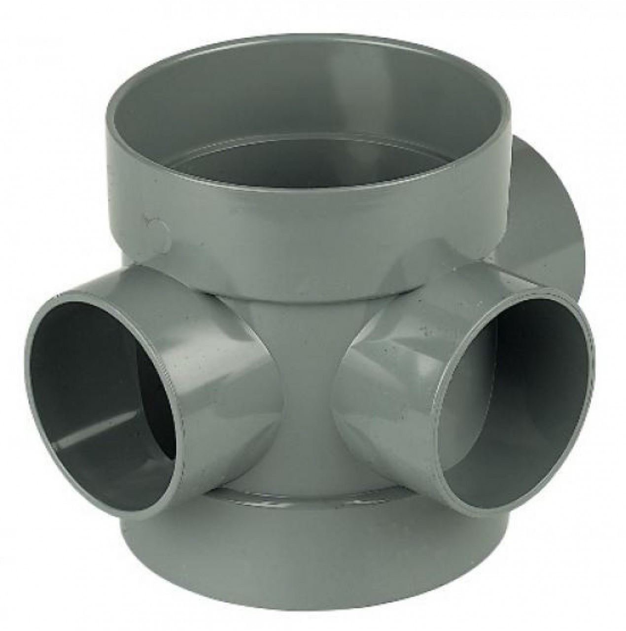 FLOPLAST 110mm Soil Ring Seal Short Boss Pipe - Grey