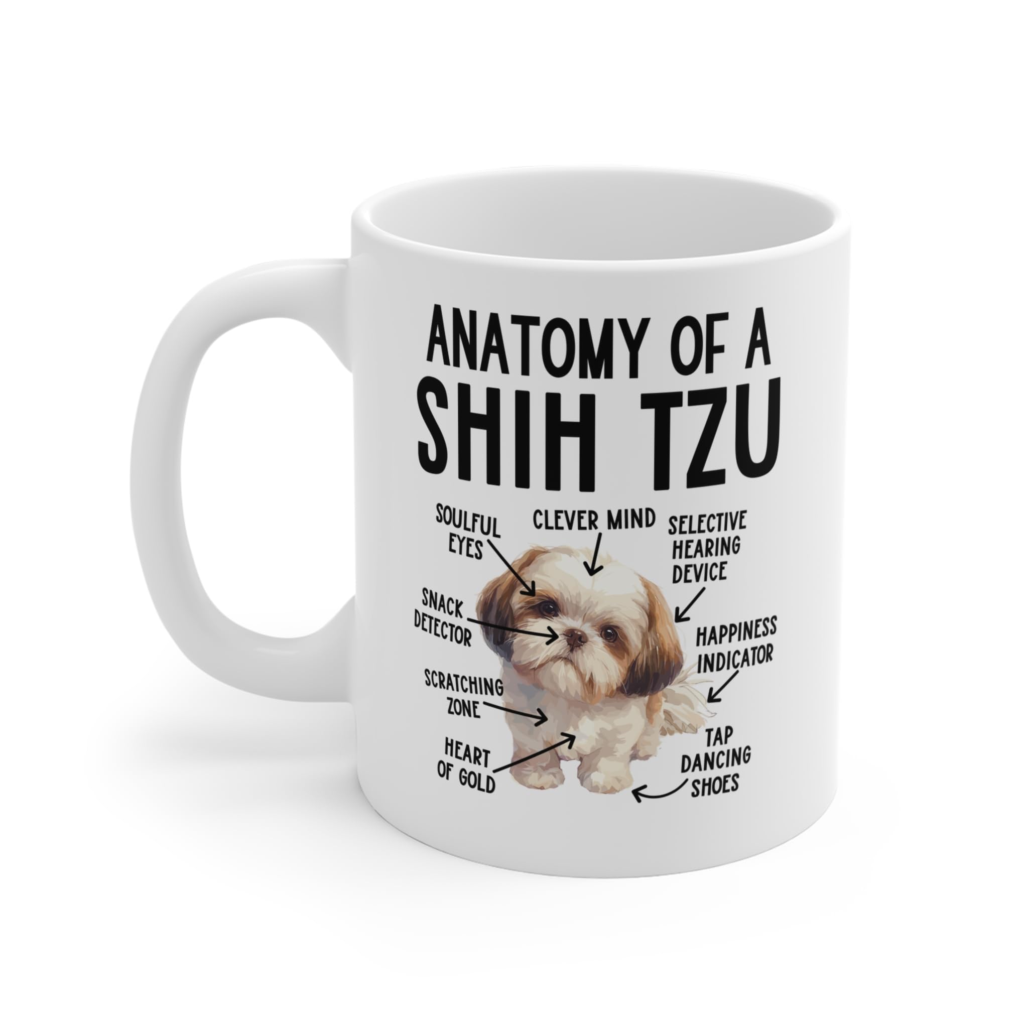 Perfect Printables Anatomy of a Shih Tzu Cup, Funny Shihtzu Lover Coffee Mug Gifts, Cute Shih-Tzu Meme Presents