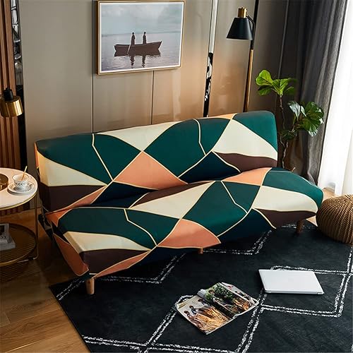 Miniatura 3 de Funda de sofá sin brazos, funda elástica plegable para sofá cama con parte inferior elástica, plegable, sin reposabrazos, protector de muebles