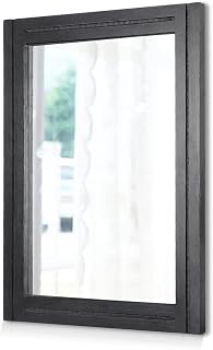 AAZZKANG Rustic Black Wood Framed Rectangular Wall Mirror - Farmhouse Decor for Bedroom, Living Room, Bathroom, Entryway