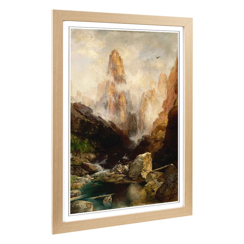 Big Box Art Framed Print of Thomas Moran Mist in Kanab Canyon Utah Design | Wall Art Picture | Home Decor for Kitchen, Living Room, Bedroom, Hallway, Oak, A2 / 24.5x18 Inch / 62x45cm