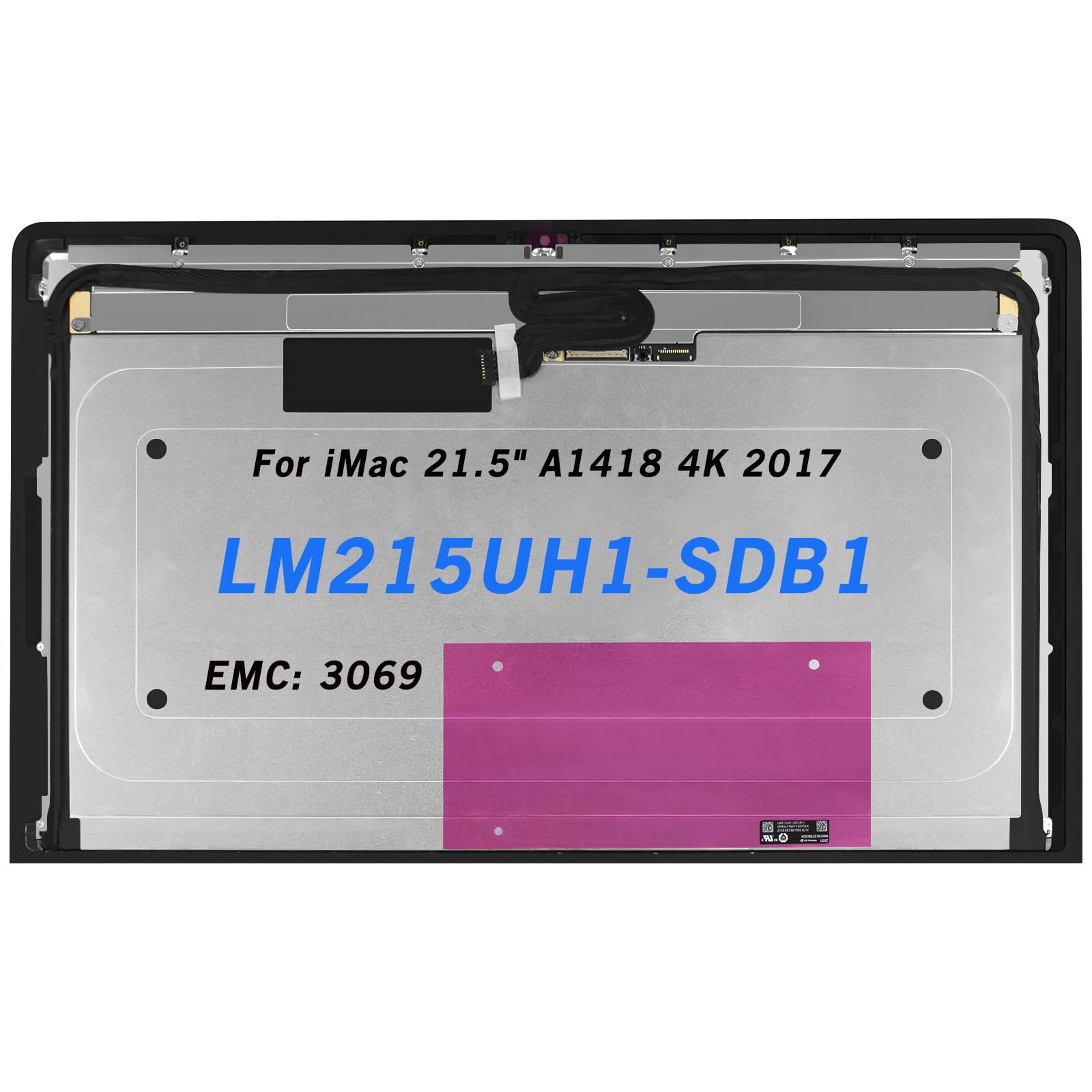 WARWOLFTEAM 21.5in 4096X2304 60Hz IPS Display LCD LED Replacement Retina Screen with Glass Assembly for LM215UH1-SDB1 LM215UH1(SD)(B1) EMC 3069 661-07322(Non-Touch)