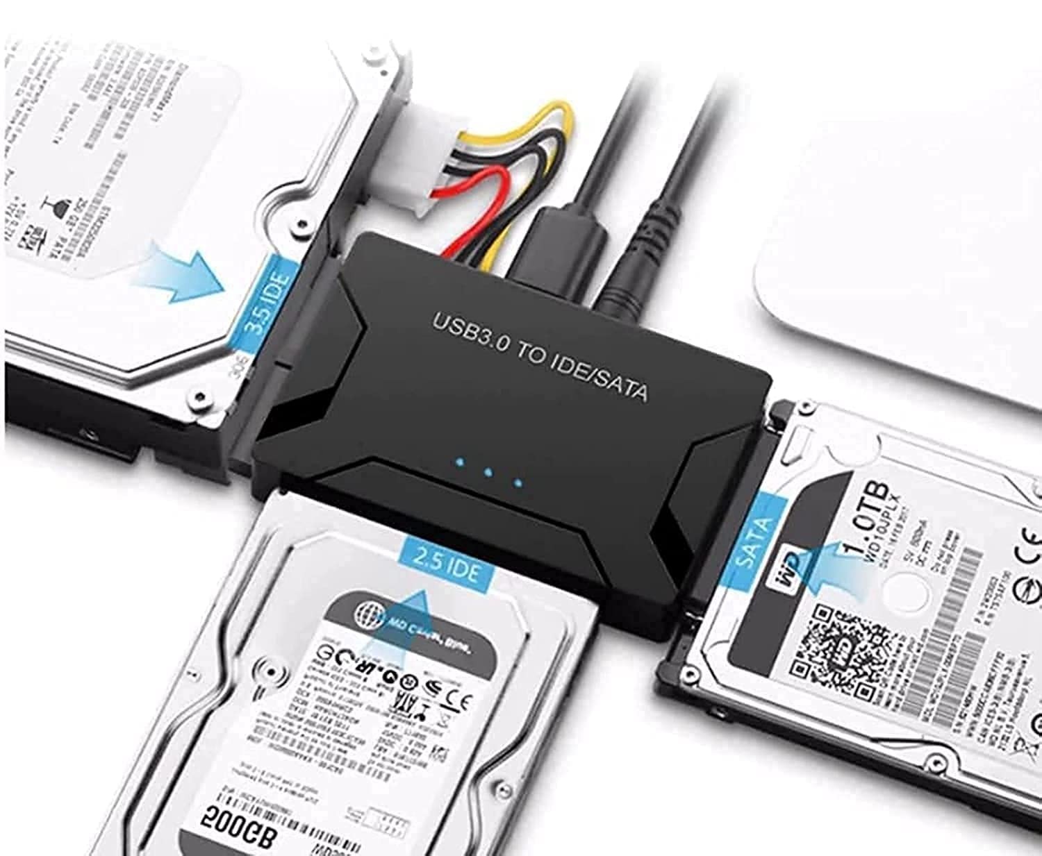 Karessories USB 3.0 to SATA IDE Adapter, Hard Drive Adapter Converter for Universal 2.5" / 3.5" SATA and IDE HDD Include 12V 2A Power Adapter, Support 6TB Capacity