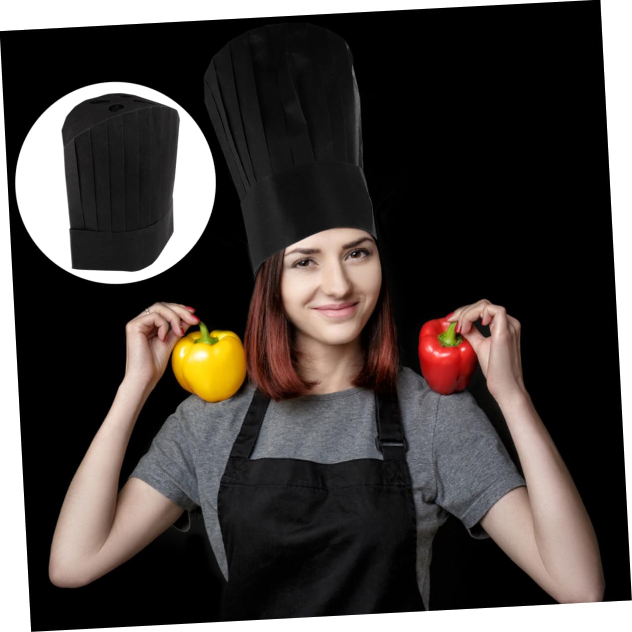 Gatuida Gorro de Chef Desechable 28x30 Cm Ecológico 20 Unidades Material Transpirable Unisex para Cocina Profesional y Restauración