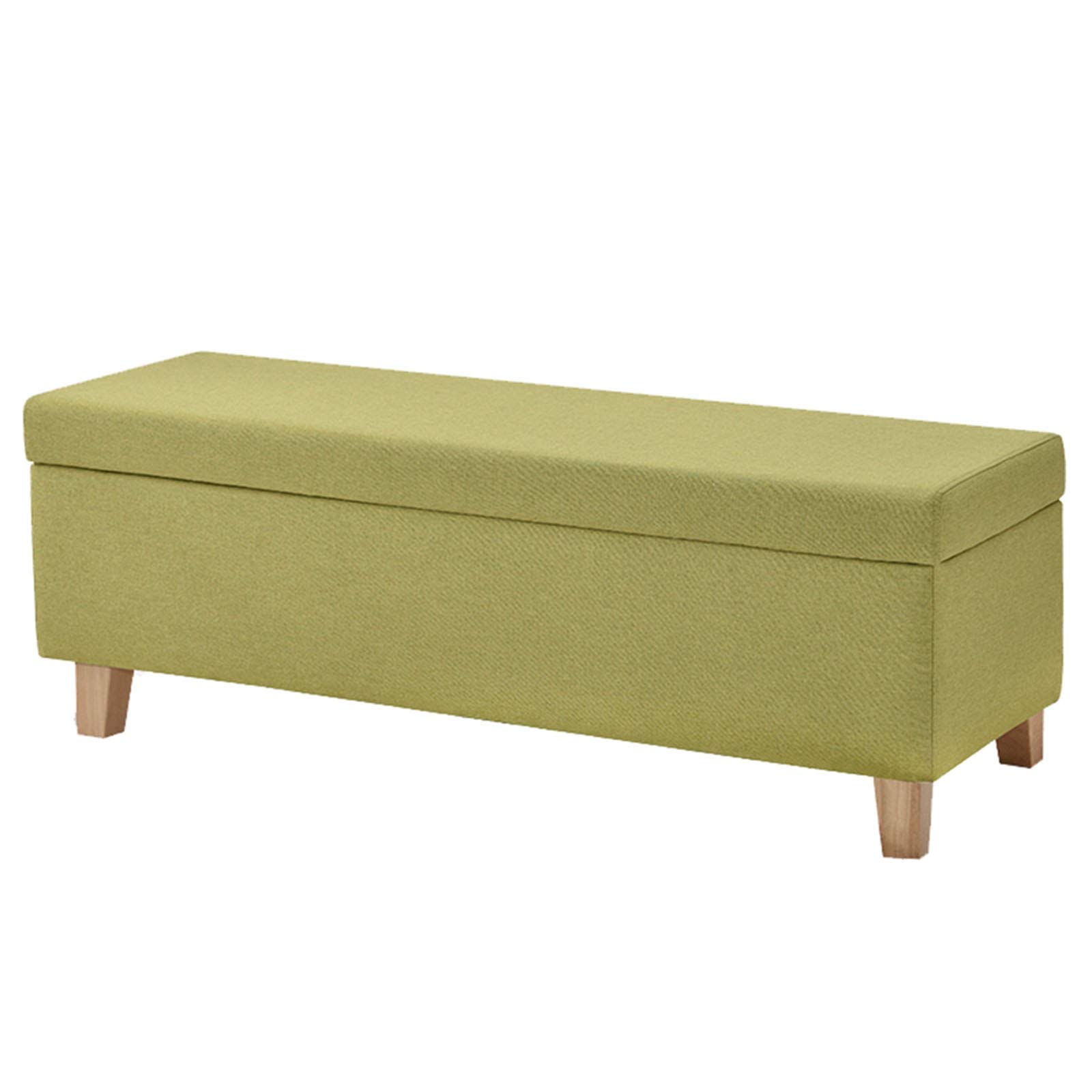 Grande Contenitore Pieghevole Pouf con coperchi Rimovibili Beige Quadrato Pouf poggiapiedi con Gambe in Legno contenitori da Giardino multifunzionali 120x40x42cm