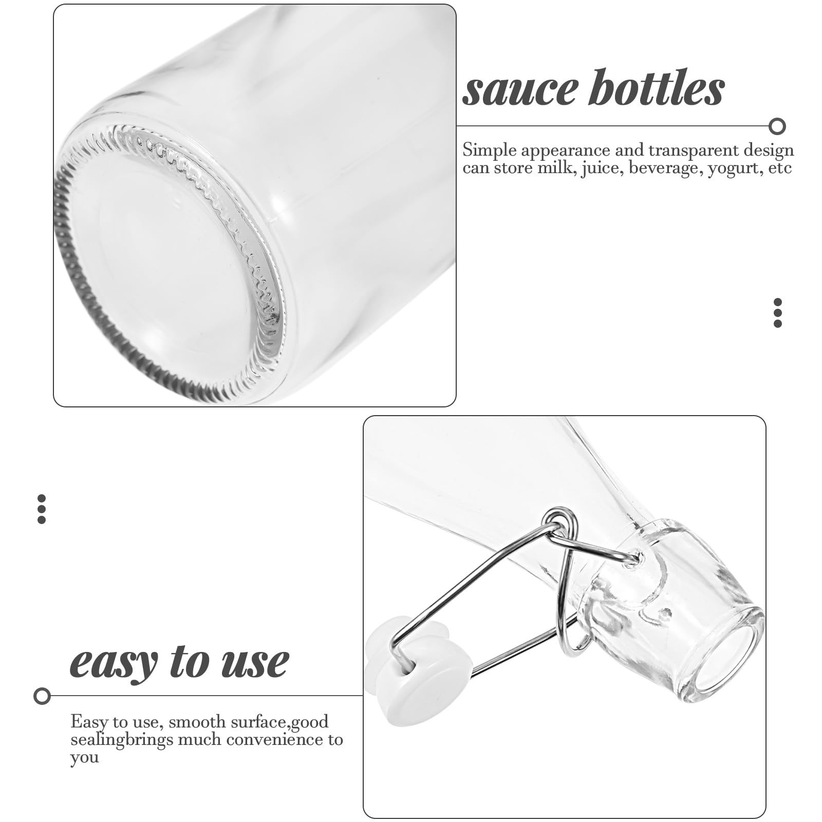 Botellas de Vidrio Transparente 2 Piezas 500 Ml Tapa Abatible y Cierre Hermético para Aceite, Salsa y Elaboración Casera, Ideales para Cocina y Barbacoas al Aire Libre