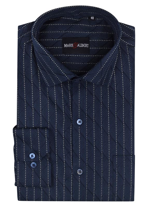 Image of MARK & ALBERT Mens Full Sleeves Checkered Shirt Regular Fit