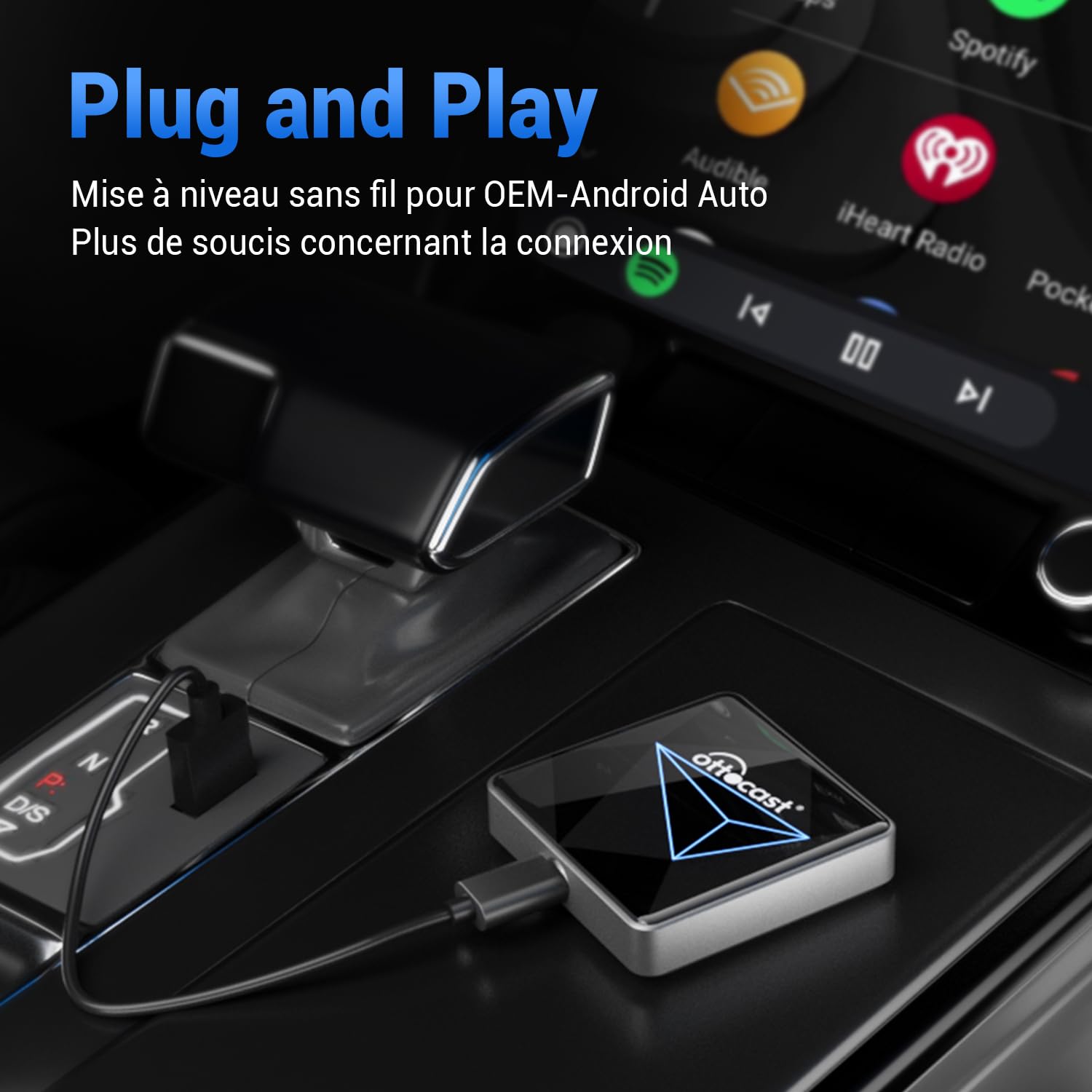 OTTOCAST-Android-Auto-sans-Fil-Adaptateur Wireless Dongle A2AIR Pro AA Adapter Plug Play Adaptador pour Les Voitures avec Android Auto(Année De Production: 2016-2024)