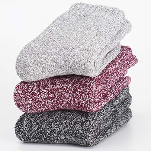 Image of Yoicy Womens Super Thick Wool Socks - Soft Warm Comfort Casual Crew Winter Socks (Pack of 3-5), Multicolor