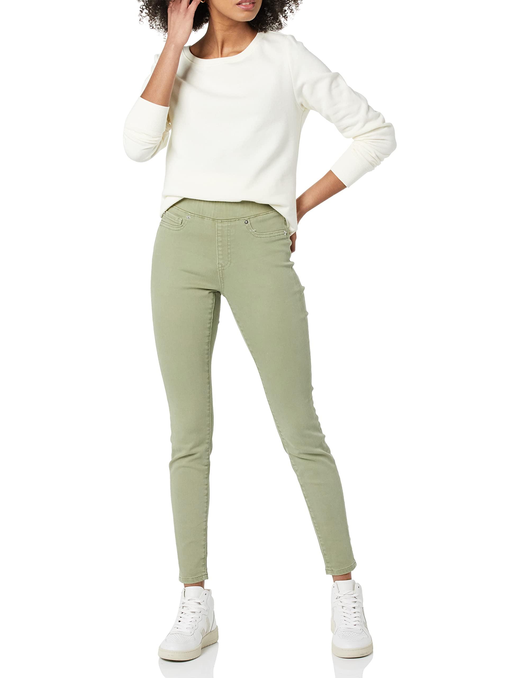 Amazon Essentials Jegging Elasticizzato Senza Zip a Vita Media - Colori Fuori Produzione Donna