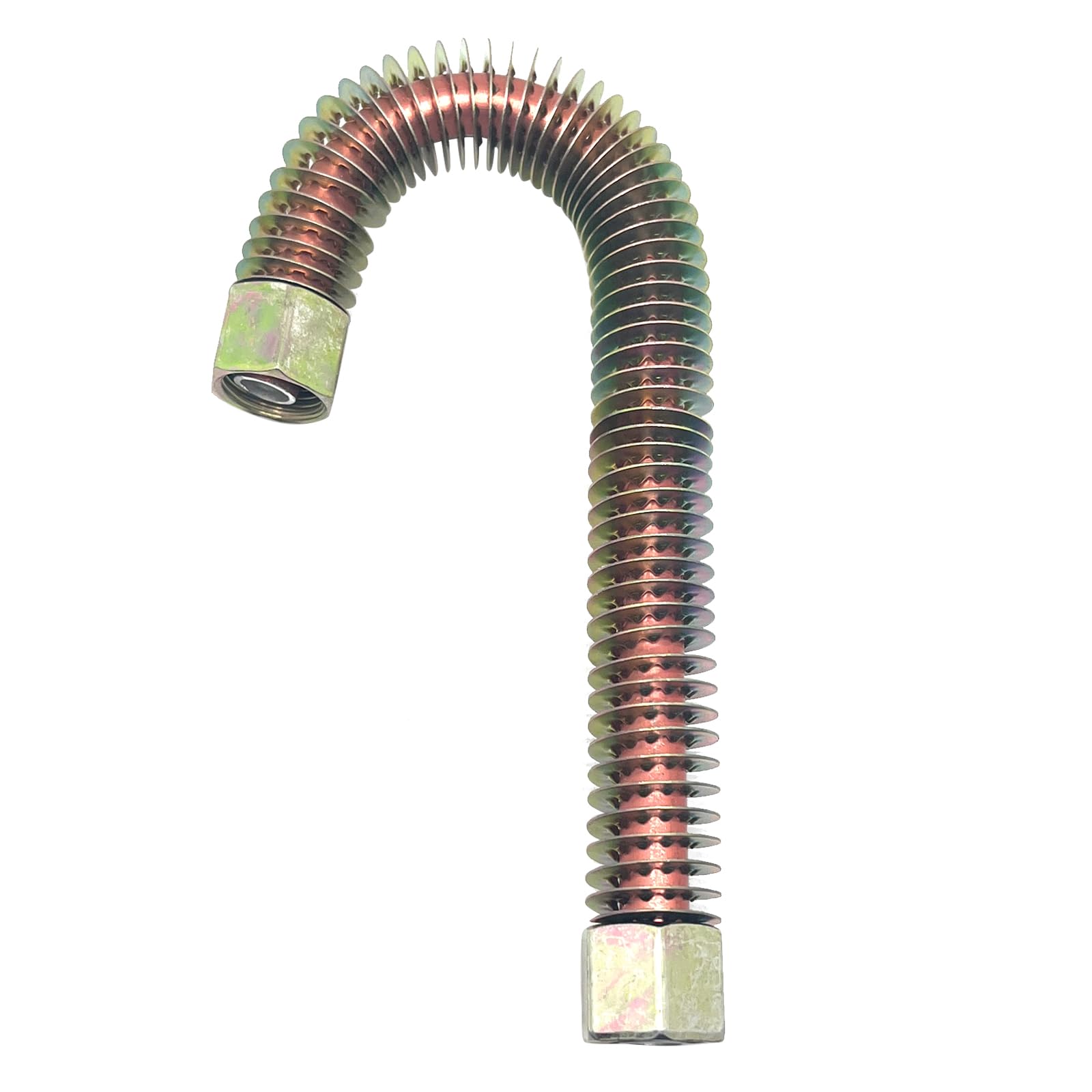 QINGSHENG Aluminum Air Compressor Exhaust Pipe, 10mm OD, 24cm Length, 3/8in Nut, Silver, 1pc