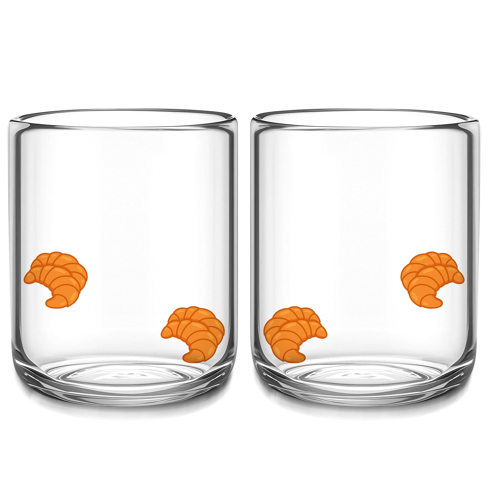 Funnymoom 2 PCS Icon Juice Glasses - 14oz Old Fashioned Icon Stemless Wine Drinking Juice Cocktail Coffee Glasses Cups for Women Home Summer Party