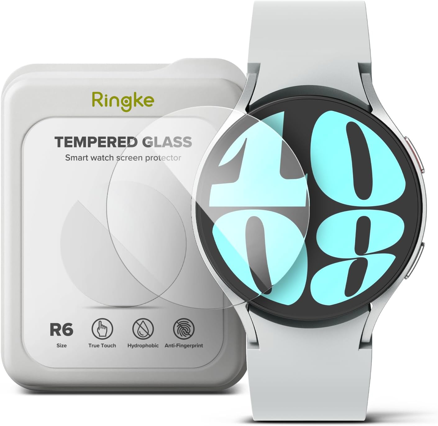 Ringke Air Sports Case Compatible with Samsung Galaxy Watch 6 44mm [Black] + Glass Compatible with Samsung Galaxy Watch 6 44mm [R6]
