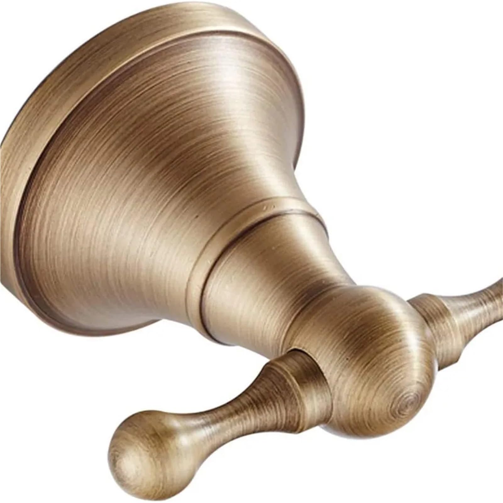 Wjiayao Light Grey Brass Coat Hooks Copy Antique Brass Towel Bathroom Bathrobe Double Jacket Hanger Vintage Style Wall Hook(Light Grey)