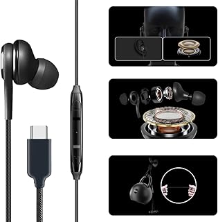 Fone de ouvido com fio tipo c entrada tipo c com microfone e