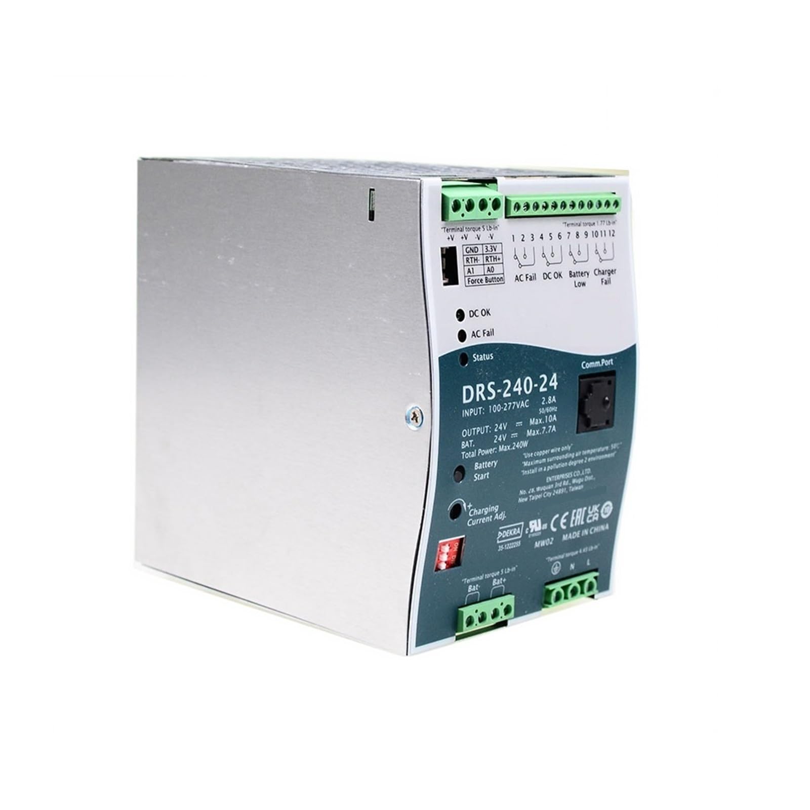 DRS-240 12V 24V 36V 48V 240W AIl-in-One Intelligent Security Switching Power Supply 1Pcs(24V_240W)