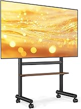 5Rcom Mobiler TV-Ständer mit Rädern für 40-85 Zoll TVs, Schwerlast Roll-TV-Ständer mit Ablage & 60kg Tragkraft – Höhenverstellbar, Leicht Beweglich & Platzsparend, Schwarz