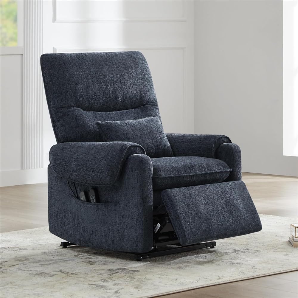 Electric Recliners Chair, Comfortable Lay Flat Power Lift Recliner Chair for Elderly with Heat and Massage, Heavy Duty Recliners with Infinite Position, Side Pocket & USB Charge Port for Living Room