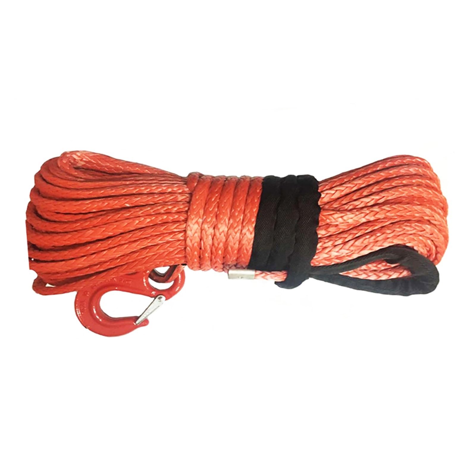Lina wyciągarki, Syntetyczna lina kablowa do wciągarki o wymiarach 12 mm x 30 m z kutym hakiem narzędzi pojazdów terenowych(Oranje)