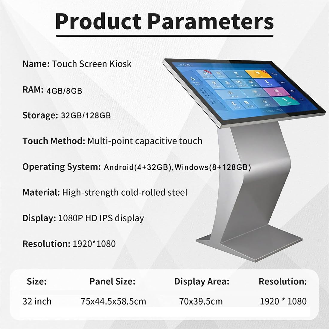 Chiosco Touchscreen 32",Display Interattivo per Digital Signage Android