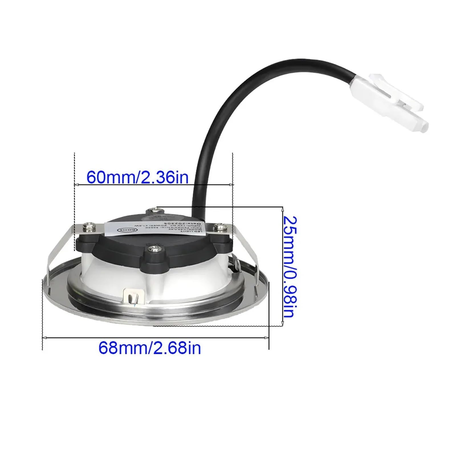 2er-Pack Rauchabzugsleuchte 1,5 W 230 V 68 mm 6000 K Weiß