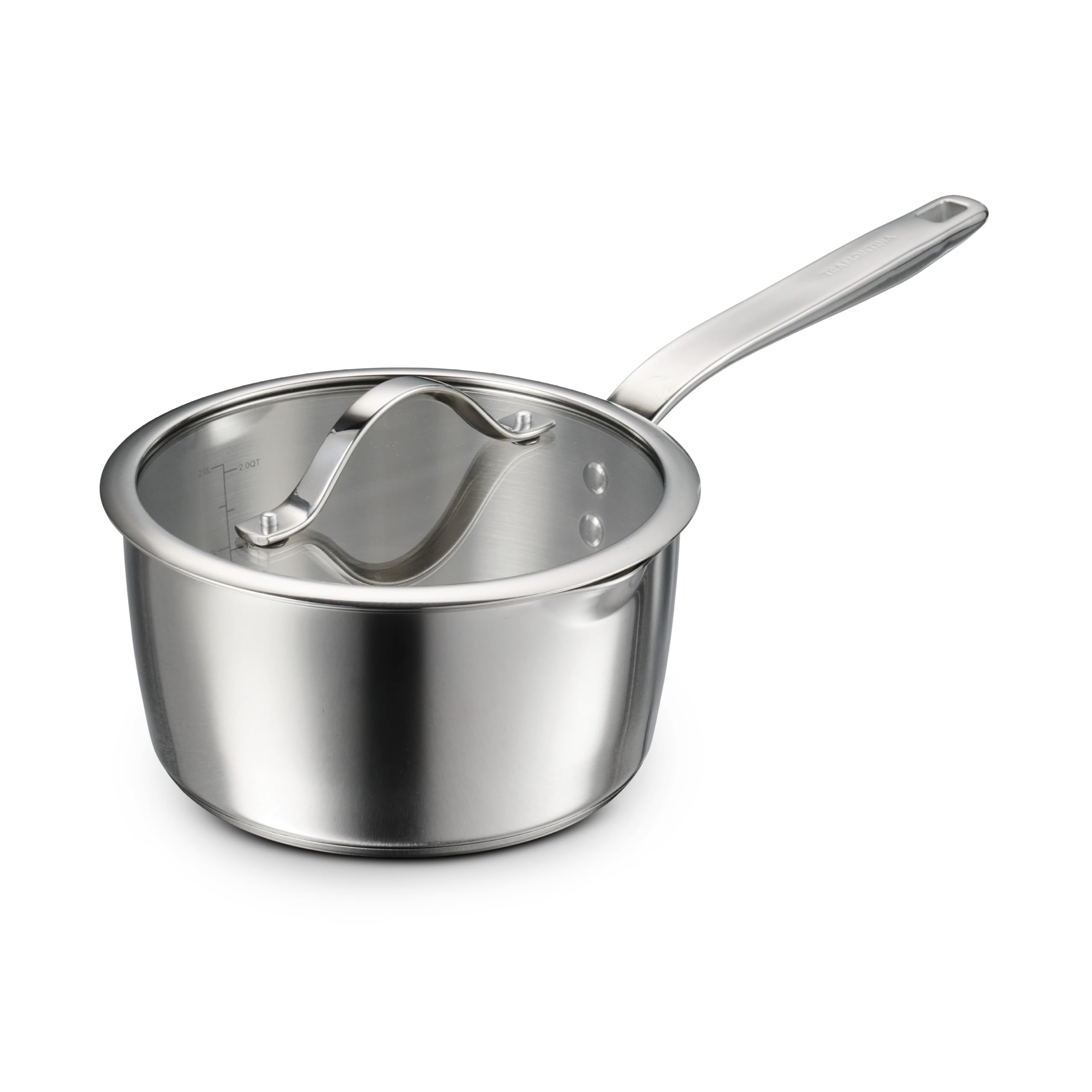 Tramontina Tempo Tri-Ply Base Stainless Steel 3-Qt Sauce Pan with Lid