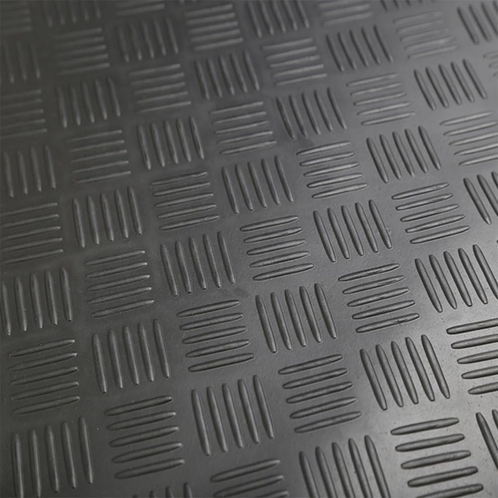 Xtremeauto Rubber Matting 1.5M X 1.2M - Rubber Matting Flooring Roll, Non Slip Garage Floor Mats, Suitable For Outdoor Use, No Odour Shed Madding Sheet 3mm Thick Garage Flooring (Checker Plate)