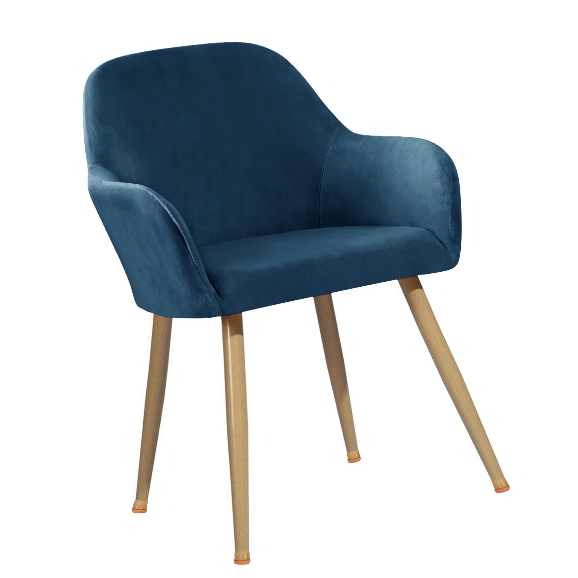 Set di 4 coprisedia elastici in velluto elasticizzato con braccioli, protezione per sedia da ufficio, blu ed elegante, per 2/4/6 sedie