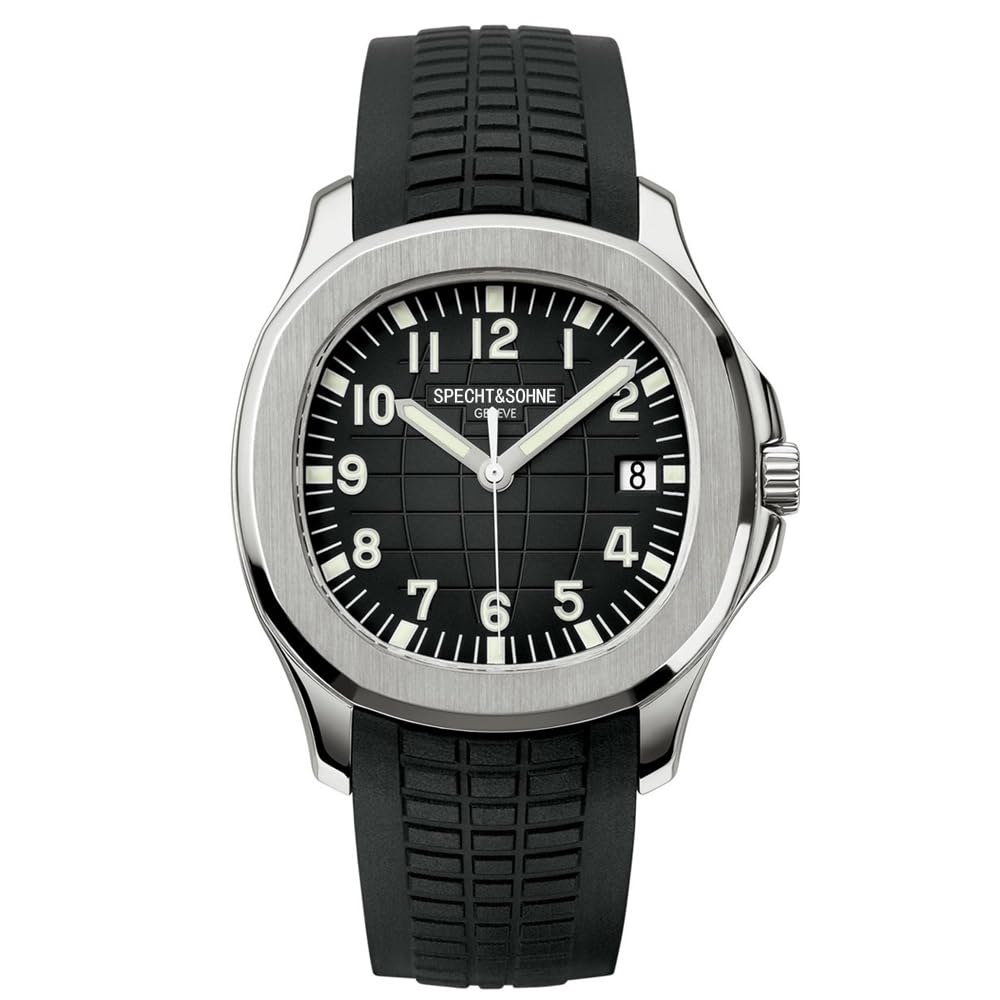 Specht & Söhne Zegarki męskie Japonia Miyota 8215 mechanizm zegarowy Sport Classic automatyczny mechaniczny zegarek męski na rękę, gumowa tasiemka, wodoszczelna, 40 mm