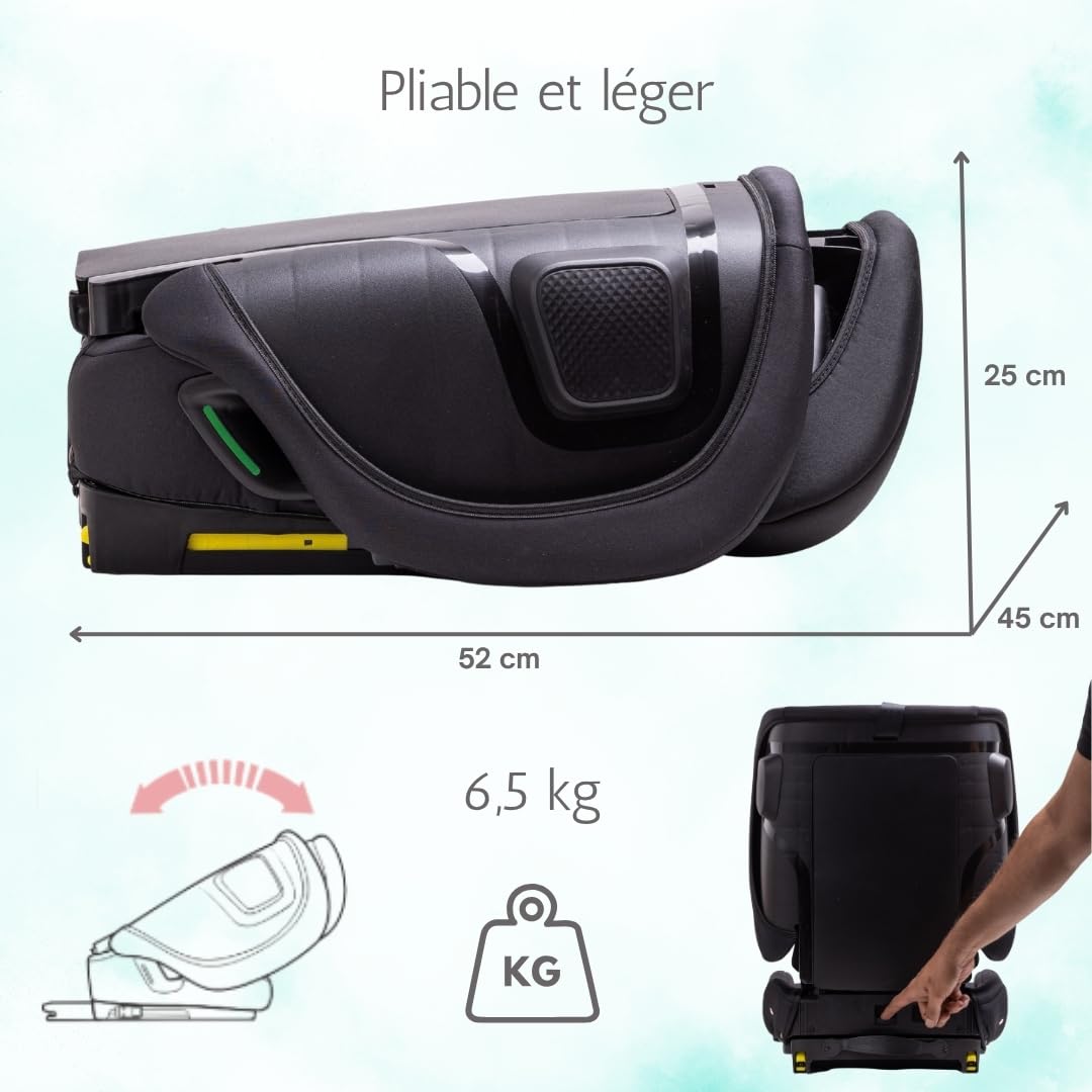 Urban Kanga Wallaroo Grow Siège Auto Pliable 76-150 cm i-Size R129 | ISOFIX, Top Tether et harnais 5 points intégré