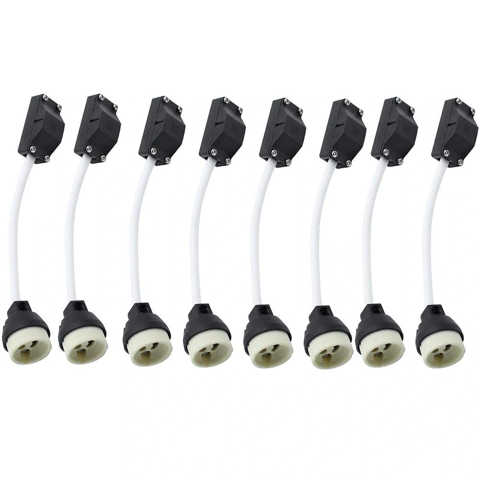 BlueXP 8 Pack GU10 Lamp Holder 2A 250V GU10 Ceramic Lamp Bases Connector with Terminal Box Socket for GU10 LED Light Bulbs Halogen Bulbs Downlights Main Connector Adapter Fitting