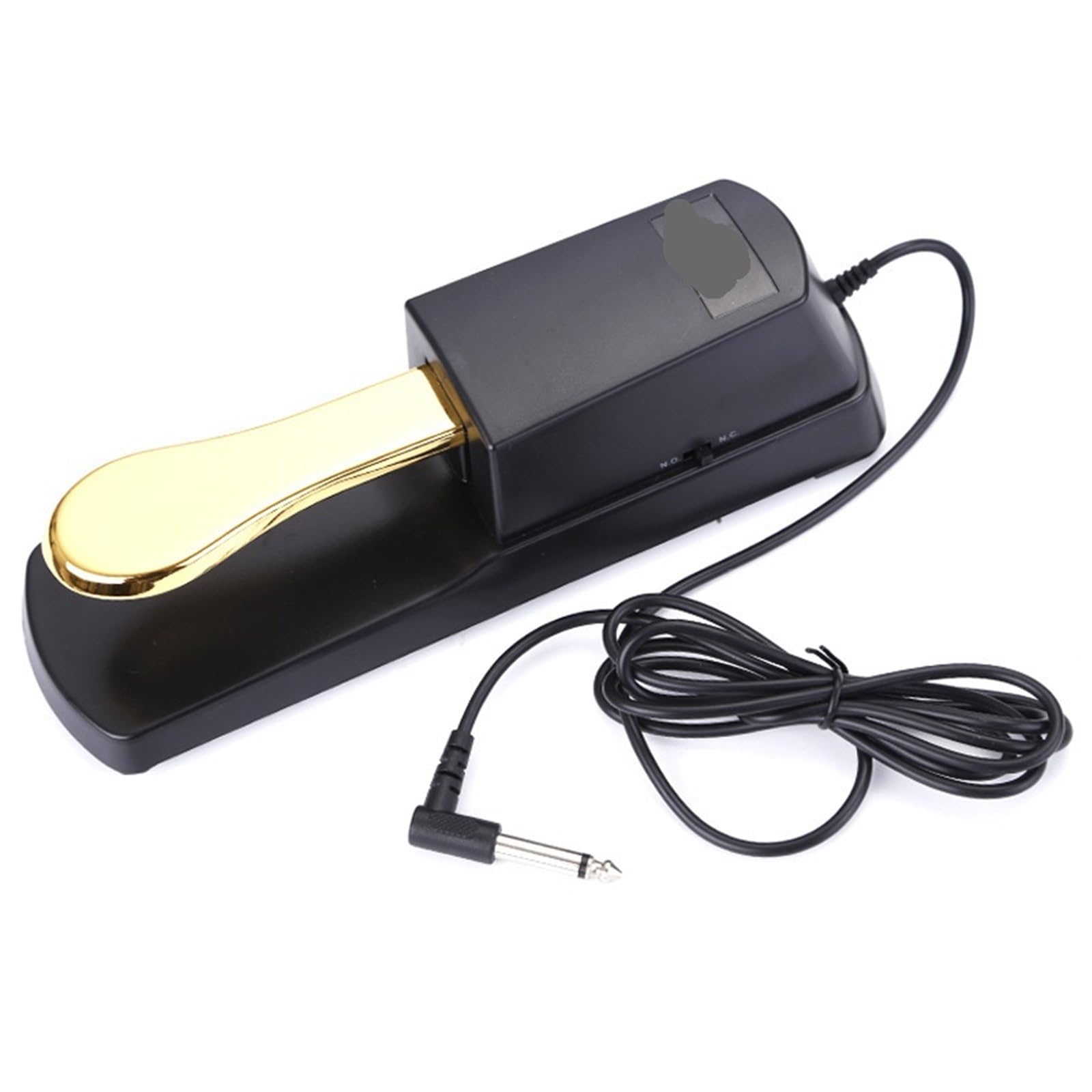 Sostenere pedale Pedale Sustain for Tastiera Universale | Con interruttore di polarità for tastiere, pianoforti digitali Spina di ingresso da 1/4''(Golden)