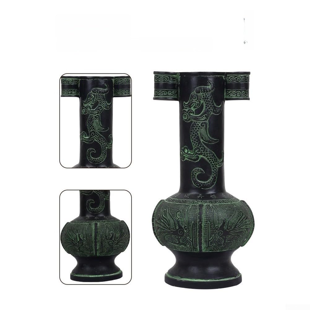 Antike Bronze Drachen Wurfspiel Topf mit Mythischem Vogel - Traditionelles Metall Spiel für Garten und Park - 26,5cm Großes Rasenspiel Zubehör