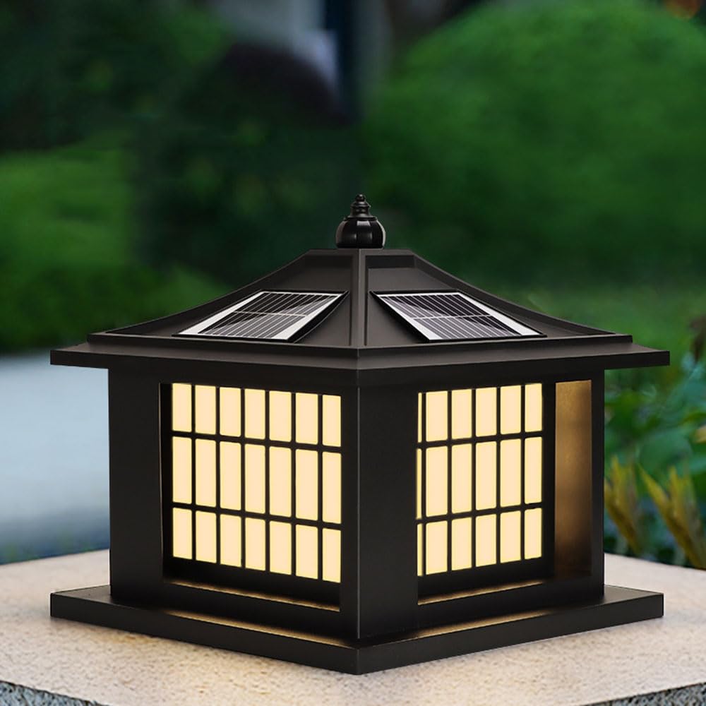 Lampe Solaire Sur Colonne Pour Patio Lampe De Portail De Jardin De Villa Lampe De Poteau Étanche IP54 (1 Unité) Lampe D'extérieur Pour Quai De Ferme Pour Cour, Porche, Rue