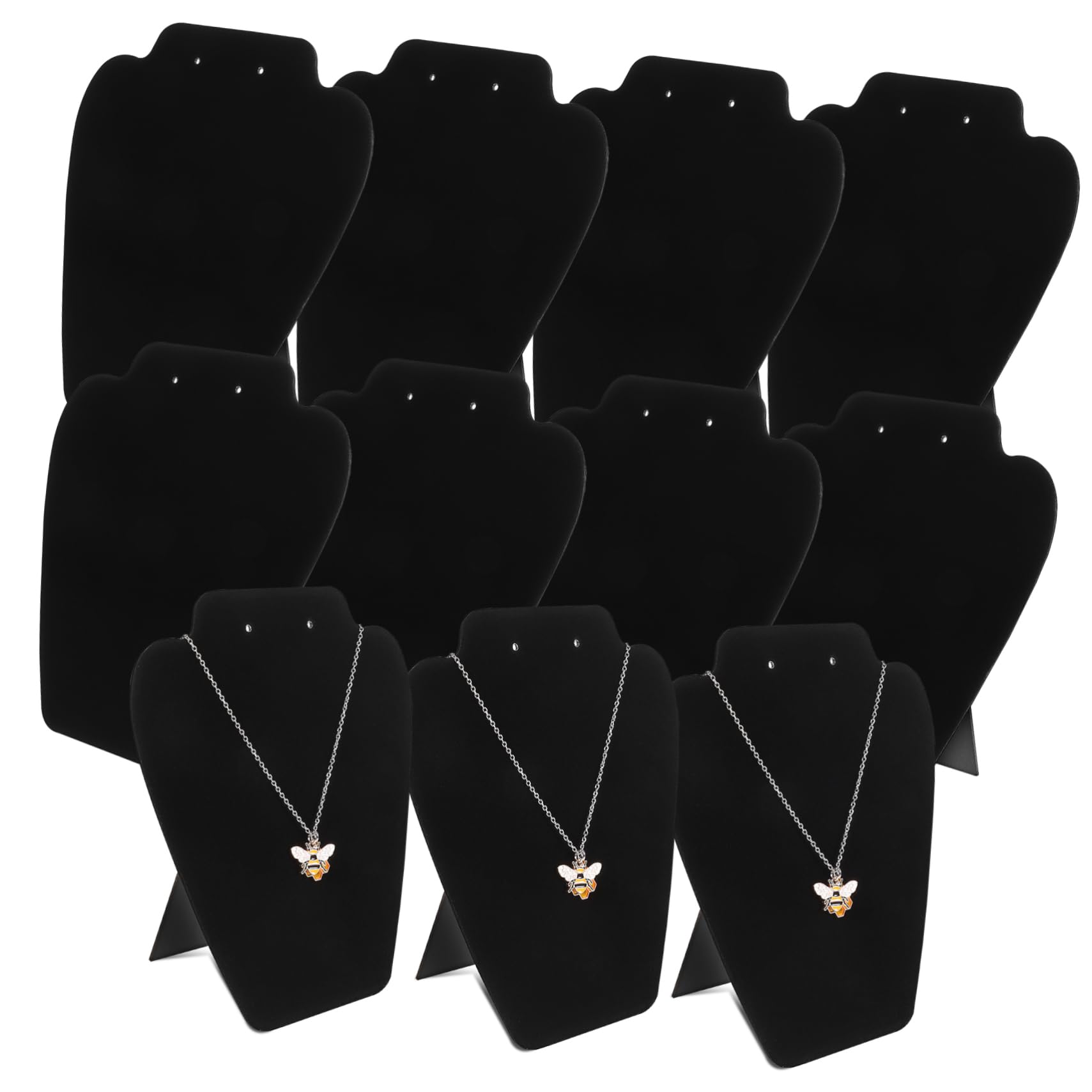 BESPORTBLE Expositor De Joyas De Terciopelo Suave, Soporte Caballete Negro, Para Pendientes y Collares, Juego De 18 Piezas, Tamaño 15x14x0,5 Cm, Adecuado Para Hogar y Tienda