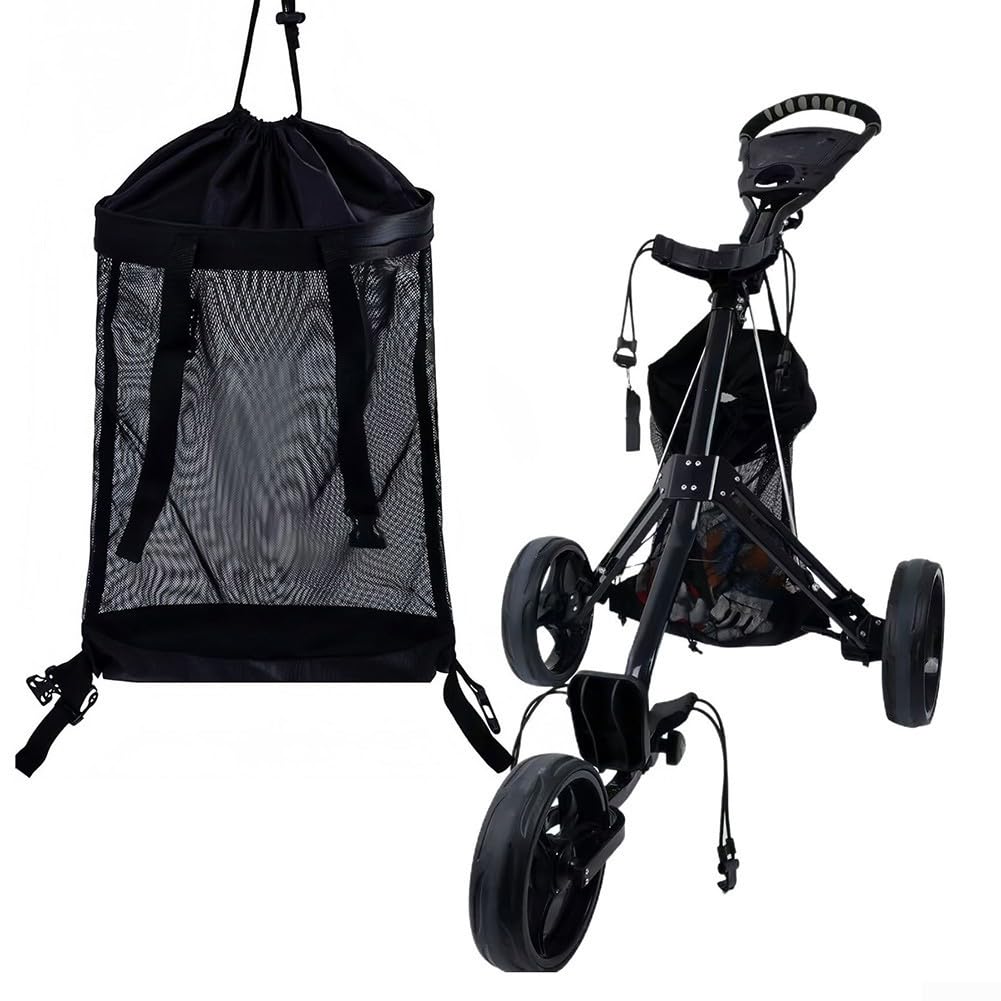 Golfwagen Aufbewahrung Golfwagen Trolley Ball Tasche Verschluss Push Cart Net Mesh Aufbewahrungstasche