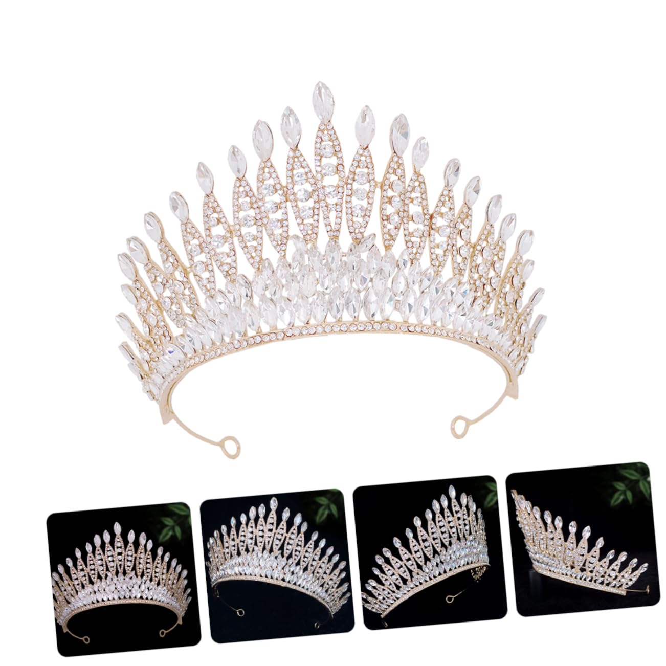 Diadema Corona de Aleación de Zinc Blanco para Novia