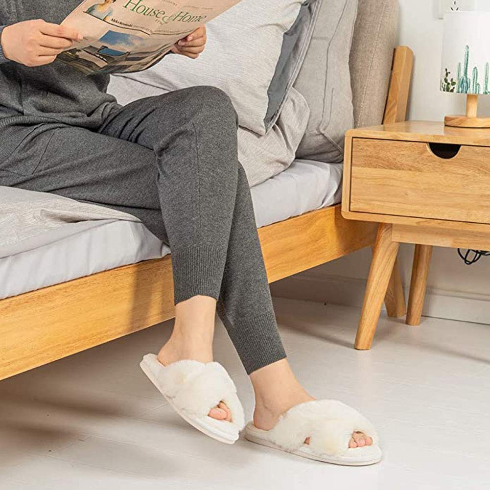Fadezar Pantofole Peluche Donna Ciabatte da Casa Comode Invernali Moda Scarpe Sandali Slippers
