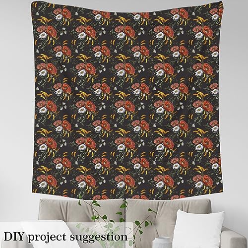 Wasserdichter Polsterstoff für Stühle mit botanischem Blumenmuster, Motiv: Gänseblümchen, natürliches Sonnenblumen-Design, 92 x 150 cm (L x B)