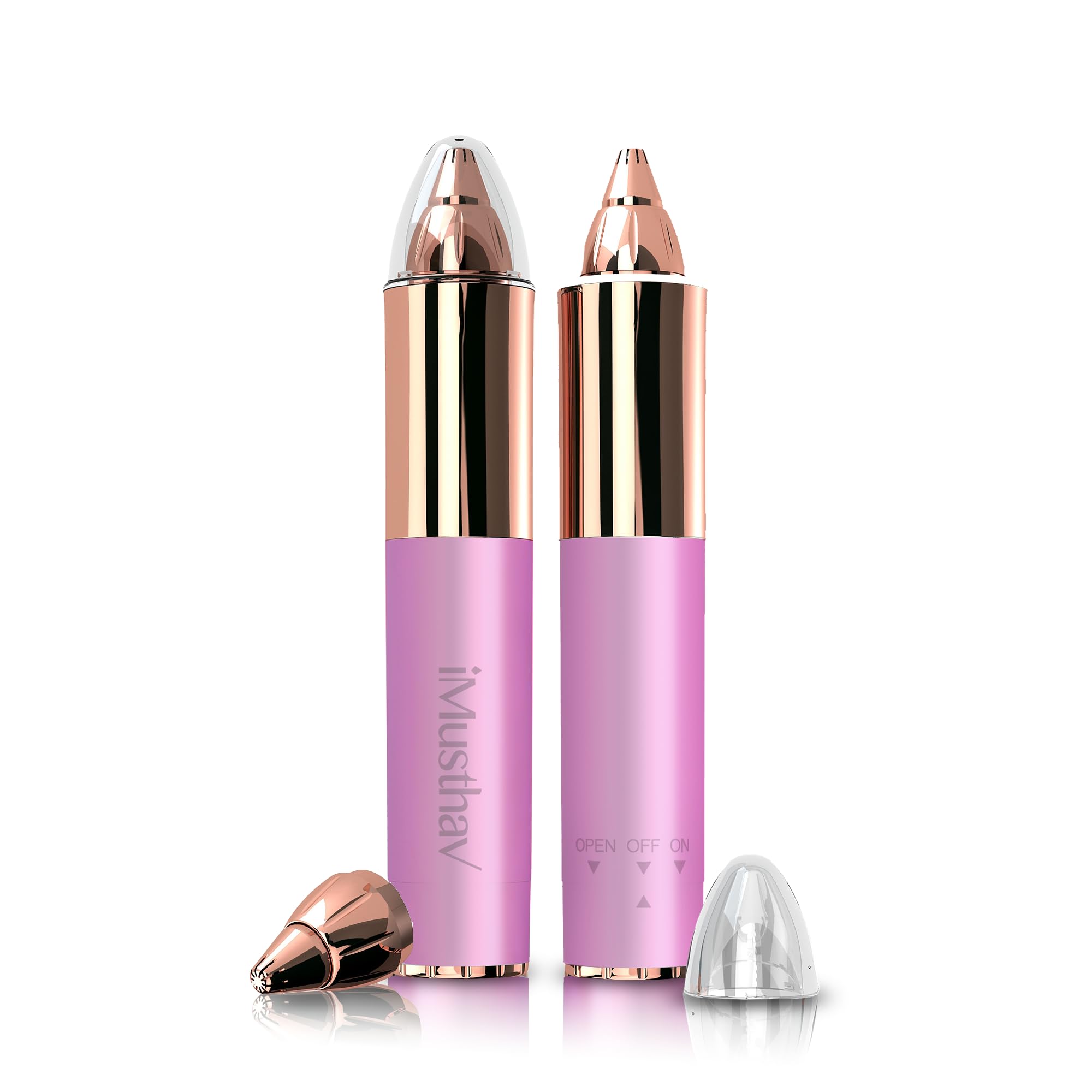 iMusthav Portable Eyebrow Hair Remover for Women – Painless, Fast & Precise Flawless Electric Razor & Epilator for Eyebrow, Nose, Ear hair removal – 18K Gold-Plated, 360° LED Light