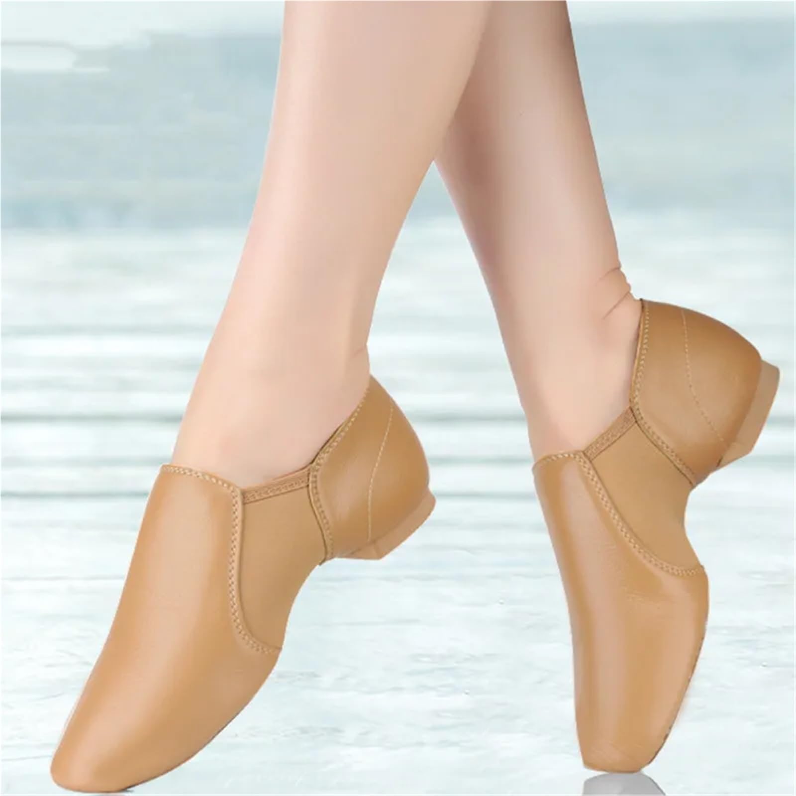 Ballettpantoffeln Jazz-Tanzschuhe, Tan-Schwarz, Twin-Slip-on-Jazz-Schuhe, Übergroße Tanz-Sneaker for Mädchen Und Frauen(Canvas Black,FR41-25.5cm)