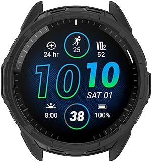 MOTONG Compatible with Garmin Forerunner 965 TPU Protective Case - TPU Protective Watch Case Cover Shell Compatible with Garmin Forerunner 965(TPU Black)