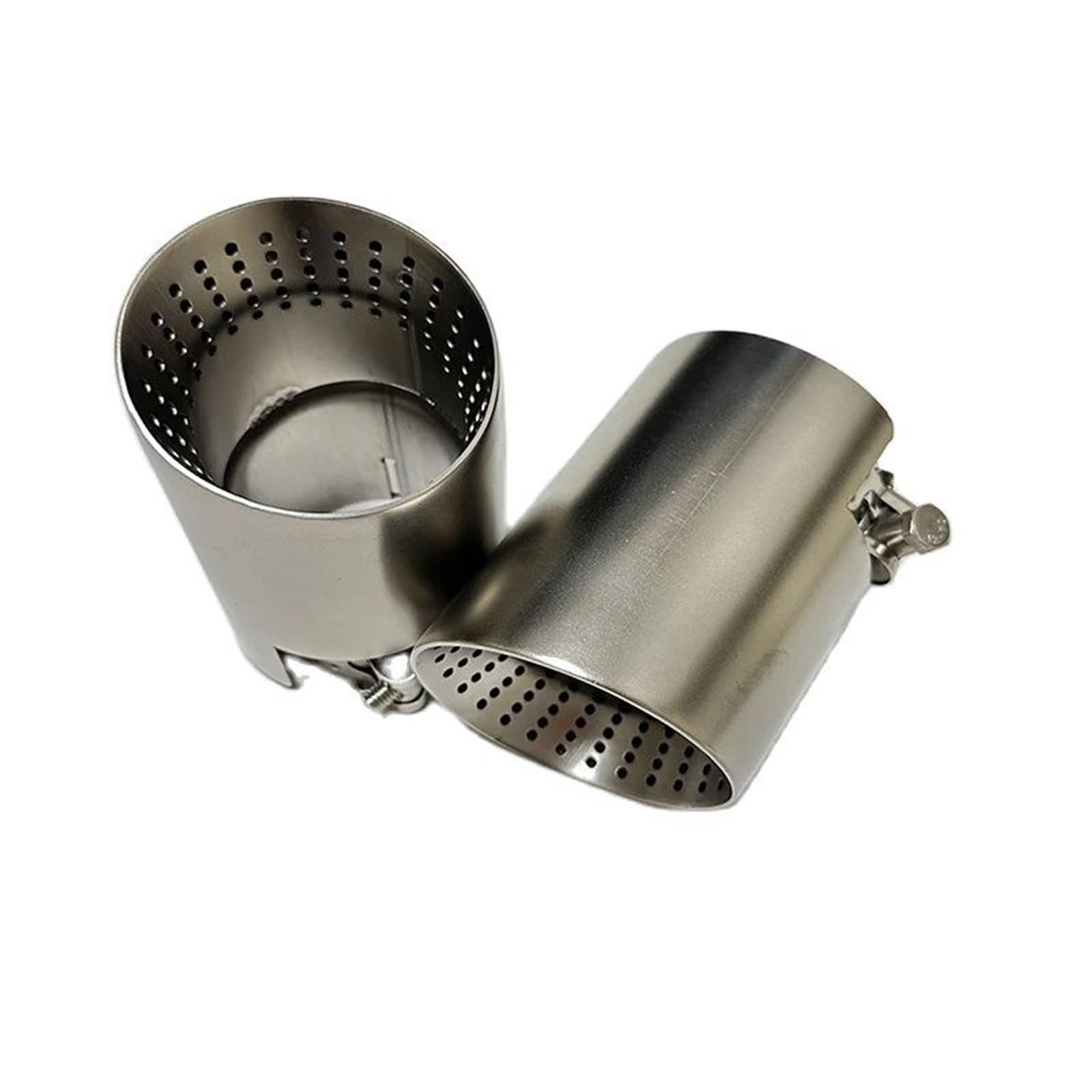Tłumiki samochodowe Buse d'échappement en acier inoxydable mat, longueur 120mm, grand diamètre 101mm 114mm, système de silencieux voiture ouvert(60mm-101mm)